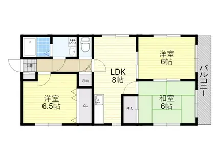 パールレジデンスⅠ(3LDK/2階)の間取り写真