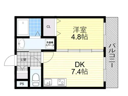 PROSPER KNOWLEDGE BASE(1DK/1階)の間取り写真