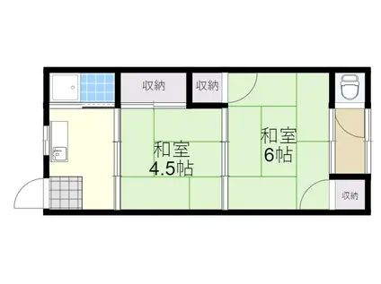 藤牧荘(2K/2階)の間取り写真