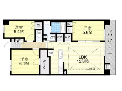 ジオ彩都いろどりの丘 A棟(3LDK/8階)の間取り写真