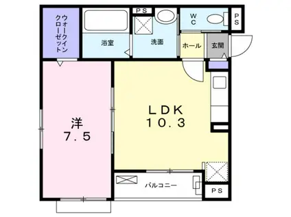 グレイス(1LDK/3階)の間取り写真