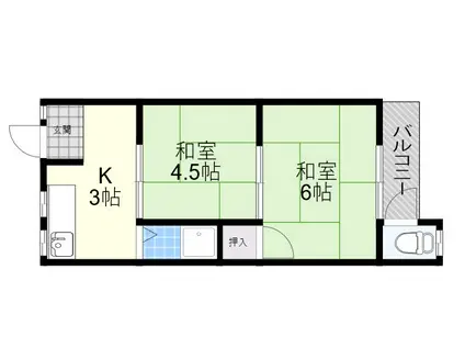 光久文化(2K/2階)の間取り写真