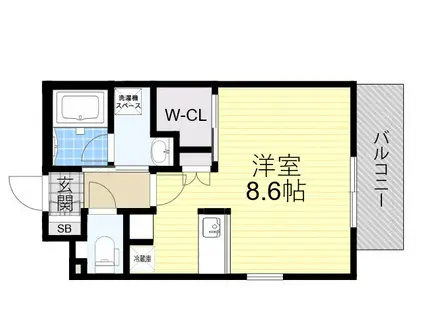 ウェルスクエア池田石橋2(ワンルーム/1階)の間取り写真