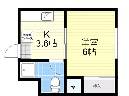 豊中コーエーマンション(1K/4階)の間取り写真