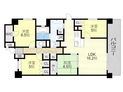 ロジュマン東豊中(4LDK/3階)の間取り写真