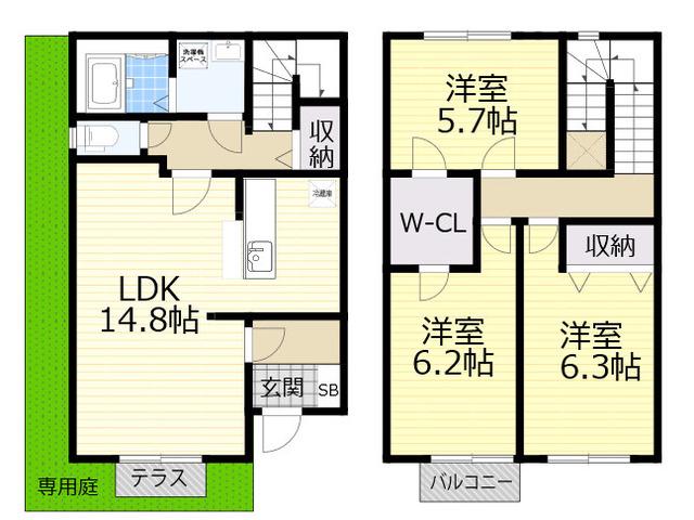 ベルホーム(3LDK)の間取り写真