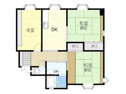 JGS緑丘マンション別館(3DK/2階)の間取り写真