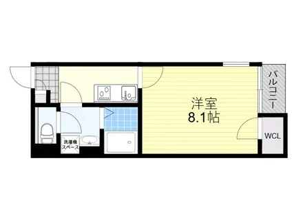 オーク豊中(1K/1階)の間取り写真