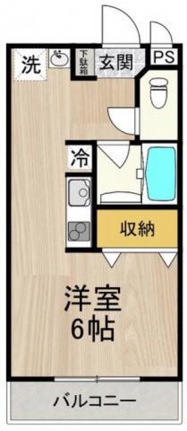 COCORO吹田(ワンルーム/2階)の間取り写真