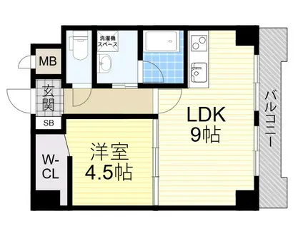パークモダン新大阪(1LDK/13階)の間取り写真