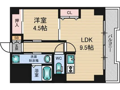 パークモダン新大阪(1LDK/10階)の間取り写真