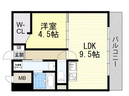 パークモダン新大阪(1LDK/5階)の間取り写真