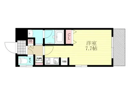 パークフラッツ東三国(ワンルーム/4階)の間取り写真