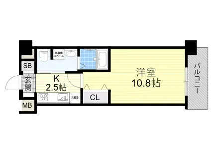 REーBE東三国(1K/9階)の間取り写真