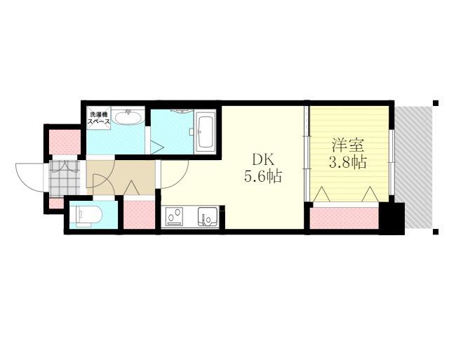 スプランディッド新大阪イースト(1DK/5階)の間取り写真