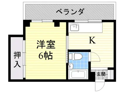 アルテ118(1K/6階)の間取り写真