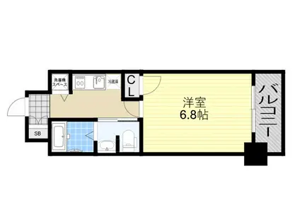 レジュールアッシュPREMIUMTWIN-2(1K/13階)の間取り写真