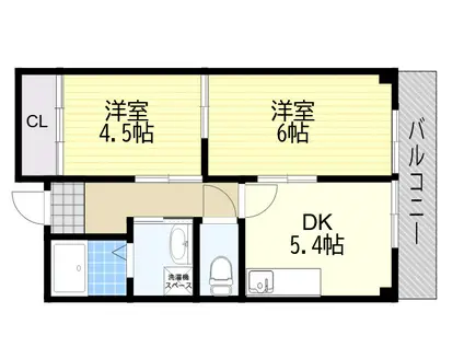 ハイムタイヨーⅠ(2K/3階)の間取り写真