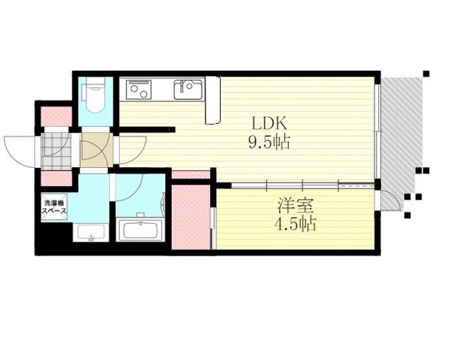 スプランディッド新大阪Ⅴ(1LDK/4階)の間取り写真