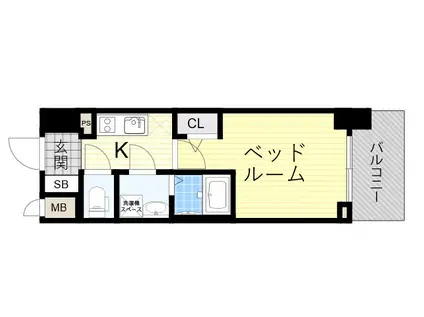 エスリードレジデンス大阪グランノースⅡ(1K/3階)の間取り写真