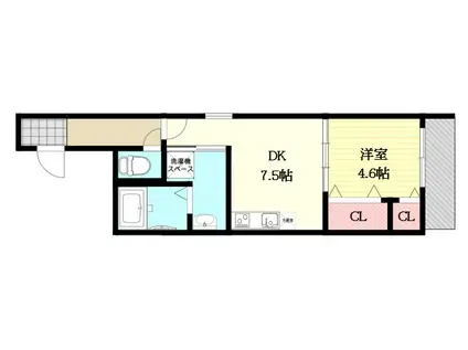フジパレス上新庄駅北2番館(1DK/1階)の間取り写真