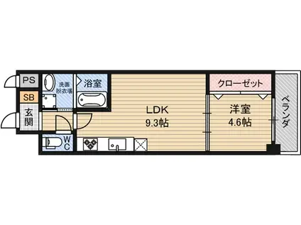 セノアタワー新大阪(1LDK/3階)の間取り写真