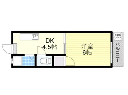 ミリオンハイツ(1DK/4階)の間取り写真