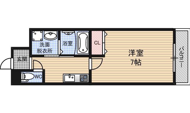 パーラム淡路(1K/7階)の間取り写真