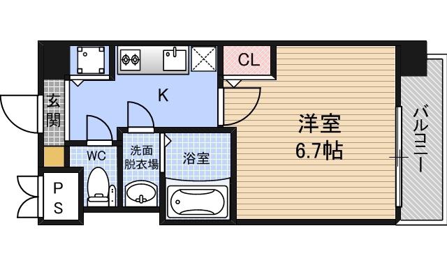 S-RESIDENCE新大阪RIDENTE(1K/8階)の間取り写真