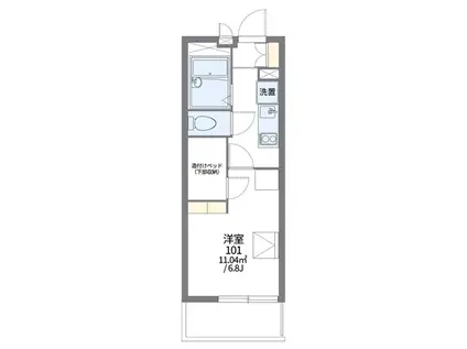 グランヴィア(1K/2階)の間取り写真