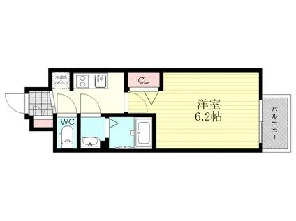 プレサンスOSAKA三国ネオス(1K/9階)の間取り写真