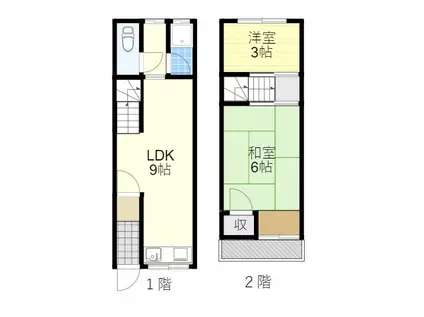 吹東町テラスハウス(2DK)の間取り写真