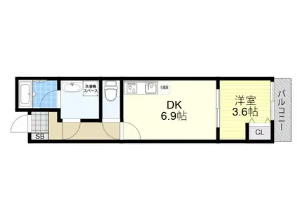 ACT塚本5丁目(1DK/1階)の間取り写真