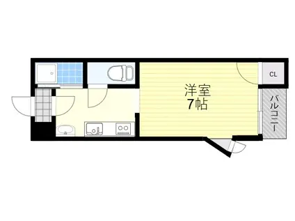 メゾン鳩ヶ瀬(1DK/4階)の間取り写真