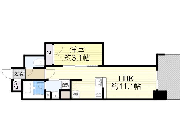 リビオメゾン新大阪(1LDK/8階)の間取り写真