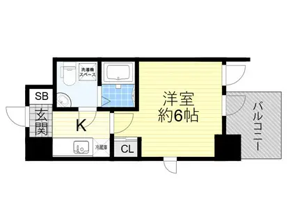 セレニテフラン新大阪(1K/10階)の間取り写真