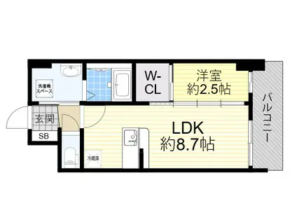 セレニテ新大阪グランデ ミリュー(1LDK/11階)の間取り写真