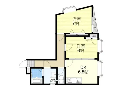ダイイチビル(2DK/3階)の間取り写真