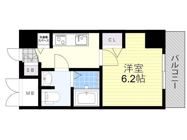 セオリー大阪フルール(1K/5階)の間取り写真