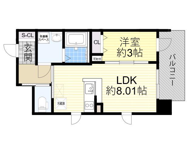 LIVE FLAT塚本新北野(1LDK/4階)の間取り写真