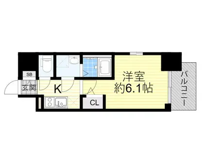 エスリード新大阪ザ・プレミアイースト(1K/5階)の間取り写真