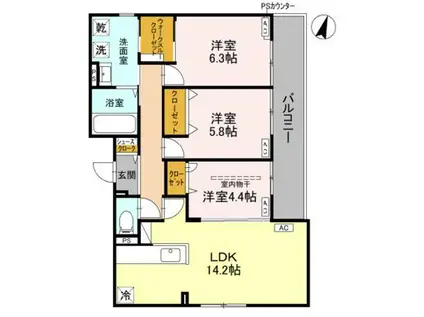 D-RESIDENCE春日(3LDK/3階)の間取り写真