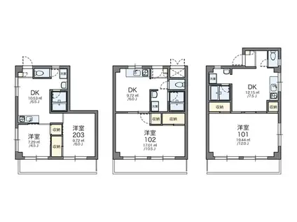 康徳ハイツ(1SDK/3階)の間取り写真