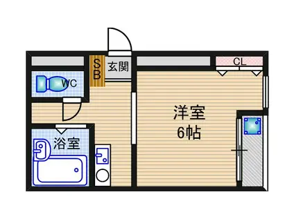 ヴァリエ91(ワンルーム/4階)の間取り写真