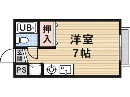 大住マンション(1K/3階)の間取り写真