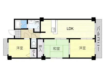 プリムローズ南茨木(3LDK/4階)の間取り写真