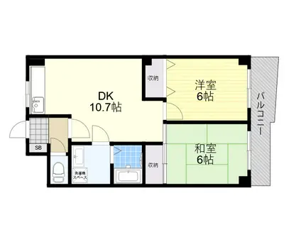 AMS COURT(2DK/3階)の間取り写真