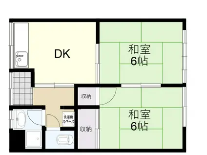 ハイツ弘栄(2DK/2階)の間取り写真