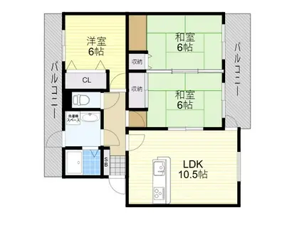 小林マンション(3LDK/1階)の間取り写真