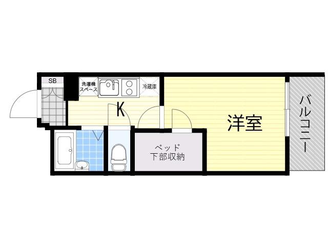 レオパレス掛休(1K/1階)の間取り写真
